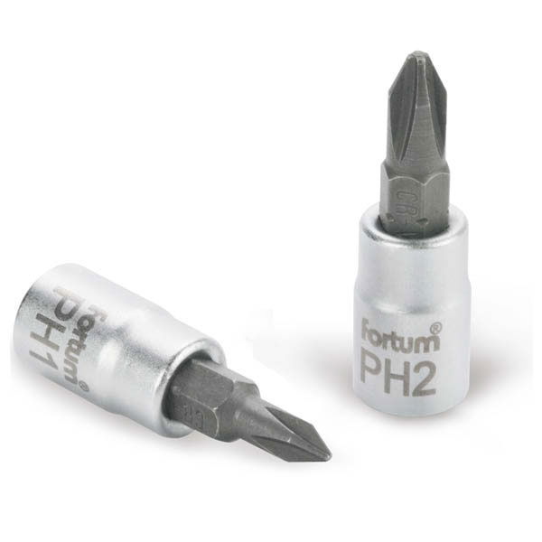 bitdugófej PH bittel, 61CrV5/S2, mattkróm; PH2,  1/4" FORTUM termék fő termékképe