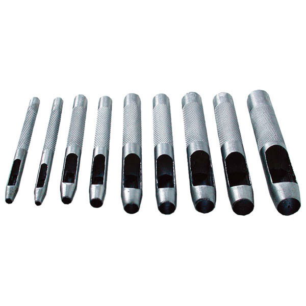 bőrlyukasztó klt., műanyag tartóban; 9db, 2,5-10mm termék fő termékképe