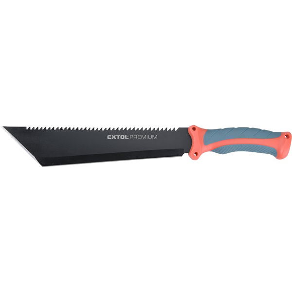 bozótvágó kés (machete), teljes/penge hossz: 395/260mm, fogazott rozsdamentes acél penge, PP+TPR nyél, nylon tok termék fő termékképe