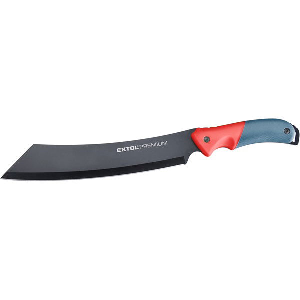 bozótvágó kés (machete), teljes/penge hossz: 400/265mm, ívelt rozsdamentes acél penge, PP+TPR nyél, nylon tok termék fő termékképe