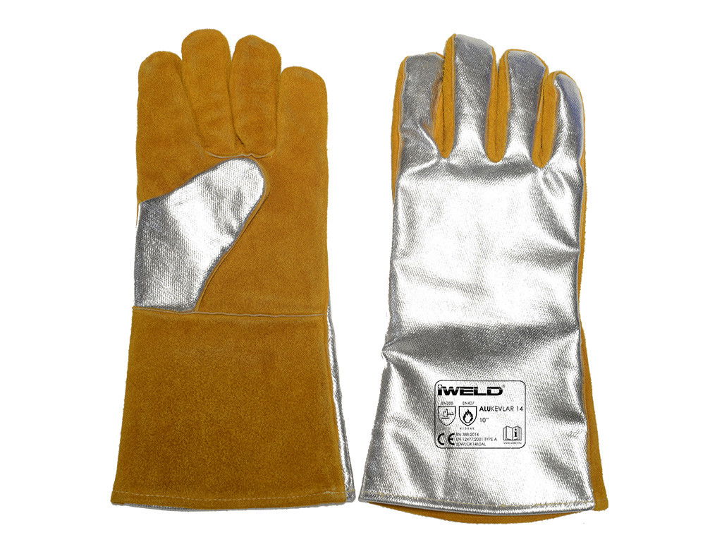 ALUKEVLAR Hegesztő védőkesztyű, bélelt, ALUMINIZÁLT kézháttal 14" termék fő termékképe