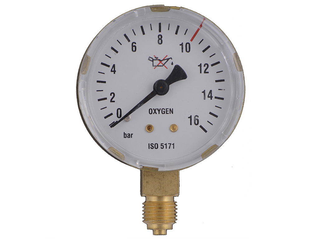Manométer oxigén 16/10 bar 63mm termék fő termékképe
