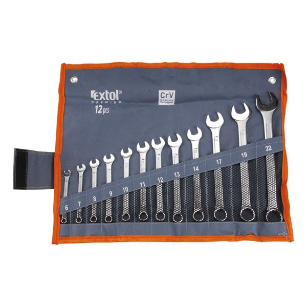 csillag-villás kulcs klt., CrV., vászon tartóban ; 12db, 6-22mm termék fő termékképe