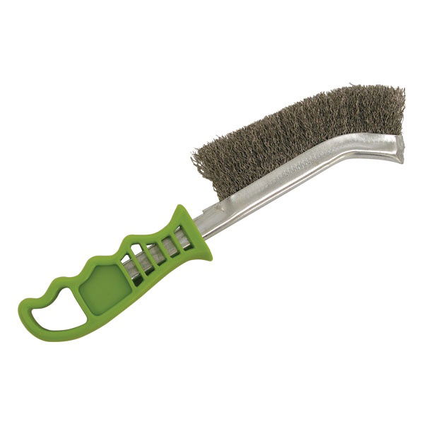 drótkefe hajlított, műanyag nyél; rozsdamentes acél, 24cm, 30mm szálhossz termék fő termékképe