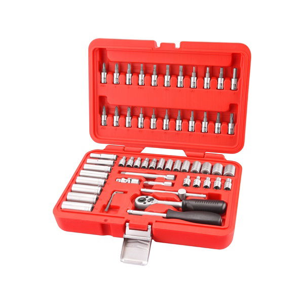 dugókulcs klt. CV., 45fog; 1/4", 57db, dugófejek: 4-14mm, bitdugófej (-, +, imbusz, torx) termék fő termékképe