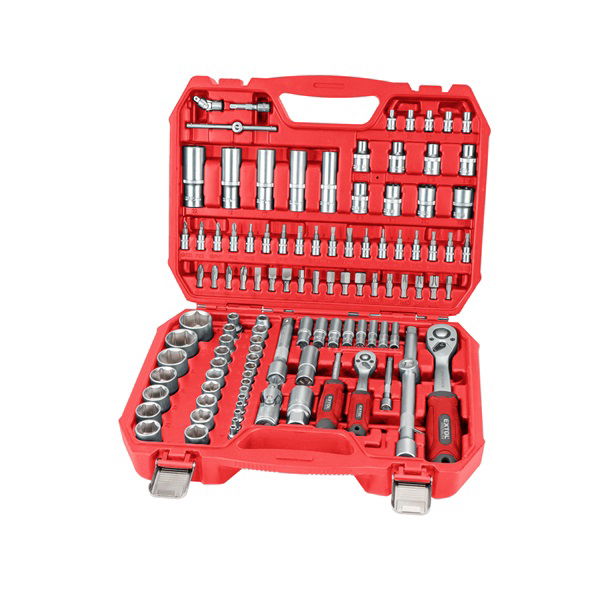 dugókulcs klt., CV., racsnis 45fog ; 1/4" és 1/2", 110db, 4-32mm, 32db bit(lapos, kereszt,imbusz,torx), gyertyakulcs termék fő termékképe