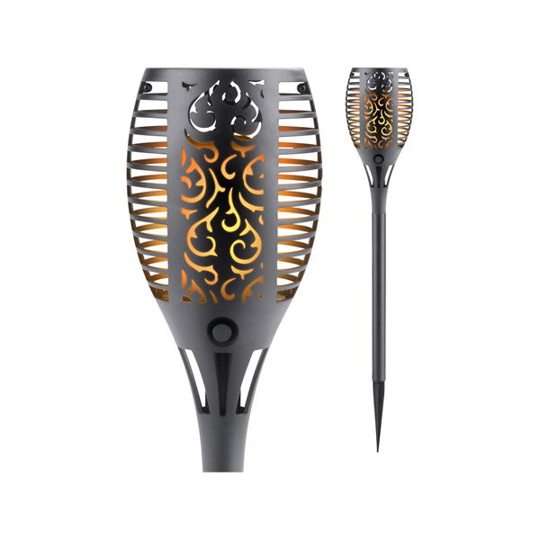 éjszakai, kerti LED lámpa, " lángoló fáklya "napelem+szenzor, Ni-Mh akku, 200mAh, leszúrható, 58cm, 12 db/dob termék fő termékképe