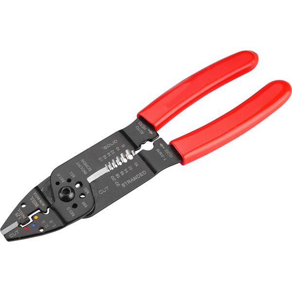 érvéghüvely fogó (krimpelő), 1,0 - 2,5 mm2, vágási kapacitás: M 2,6-3,0-3,5-4,0-5,0, blankolás: 0,6-3,2mm, hossz: 215 mm termék fő termékképe