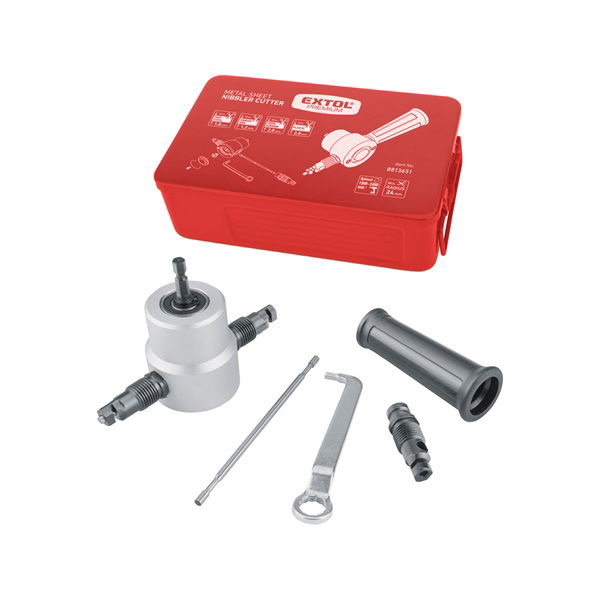 fúrógéppel hajtható mechanikus lemezvágó/lyukasztó fej, max. 2 mm lemezekhez termék fő termékképe