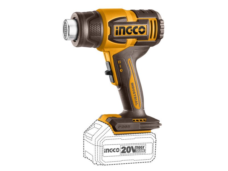 INGCO Akkus hőlégfúvó 550°C 20 V (akku és töltő nélkül) termék fő termékképe
