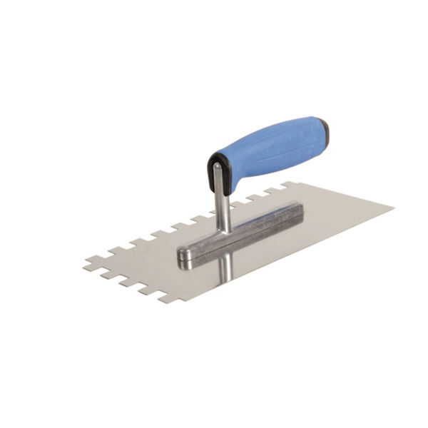 glettelőkanál  13×27cm rozsdamentes csempéző 10×10mm, SOFT gumi nyél termék fő termékképe