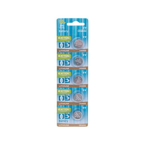 gombelem klt. 5 db, Lítium, 3V, méret: (CR1632); hosszú étettartam, bliszteren termék fő termékképe