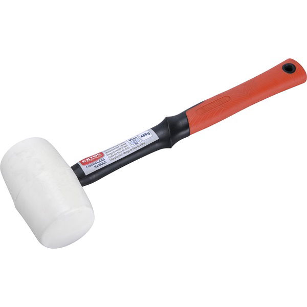 gumikalapács üvegszálas nyéllel, fehér gumi ; 60 mm, 0,48 kg termék fő termékképe