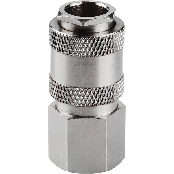 gyorscsatlakozó-hüvely, belső menettel, 1/4", nikkelezett réz, bliszteren termék fő termékképe