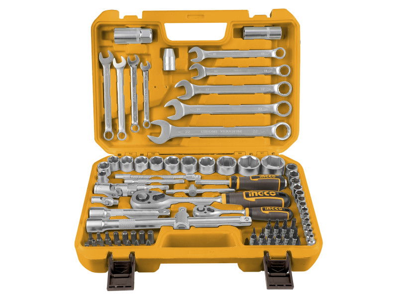 INGCO Dugókulcs készlet 82 részes 1/4" 4-10 mm, 1/2" 10-32 mm CrV termék fő termékképe
