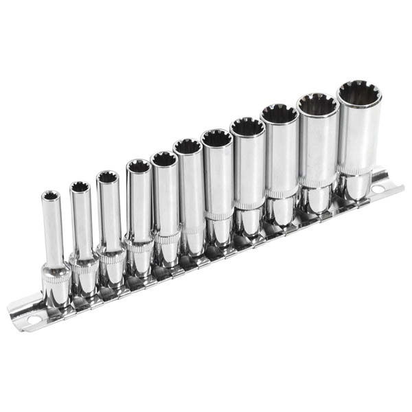 hosszított Multi Lock dugófej klt. ; 1/4", 11db 4, 5, 5.5, 6, 7, 8, 9, 10, 11, 12, 13mm, tartó sínen termék fő termékképe