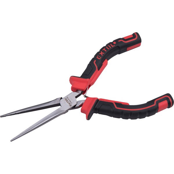 hosszú csőrű fogó, mini; 150 mm, kétszínű műanyag nyél, rugós termék fő termékképe