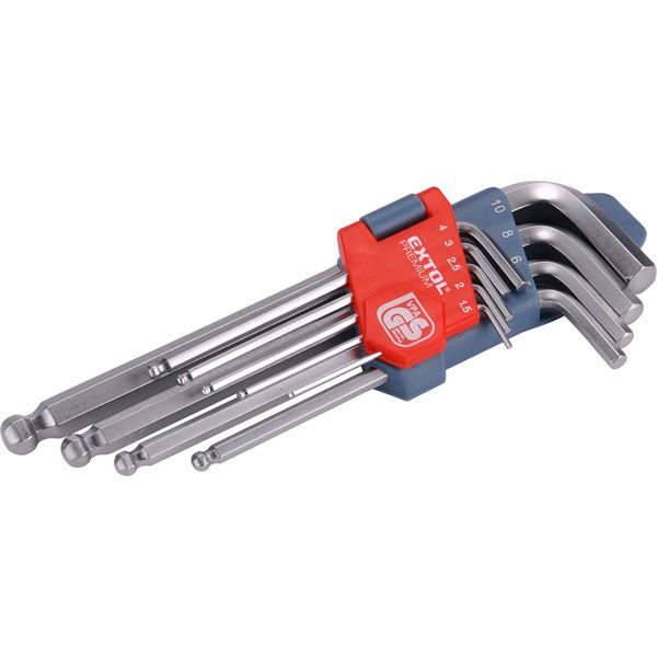 imbuszkulcs klt., CV. gömbfej ; 9db, 1,5-10mm, bliszteren termék fő termékképe