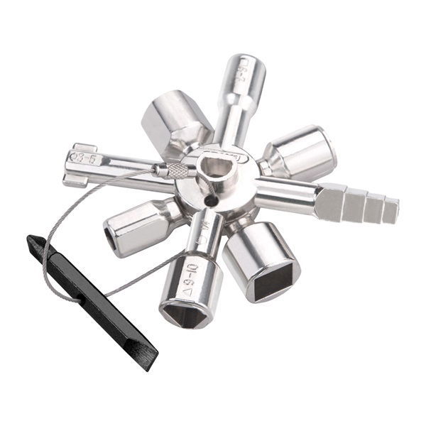 kapcsolószekrény kulcs (vezérlőszekrény kulcs / univerzális keresztkulcs), 15 funkciós termék fő termékképe