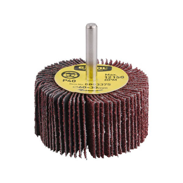 lamellás csiszoló, csapos, 6 mm befogás, Alu-Oxid, 60×30mm; P40, max.: 12.150 ford./perc termék fő termékképe