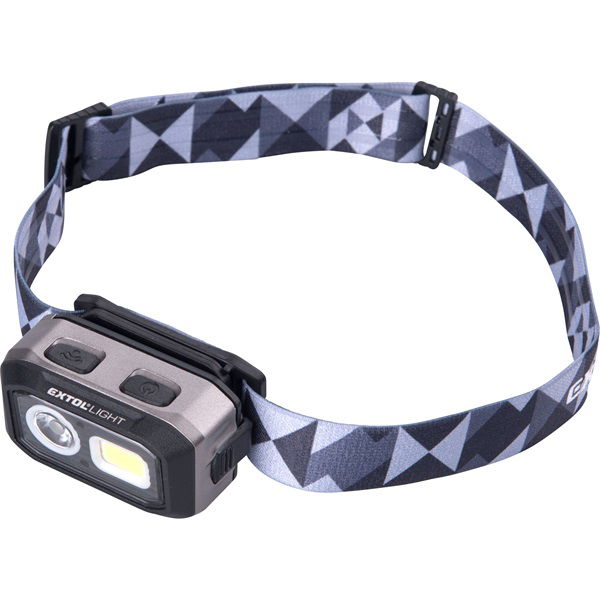 LED fejlámpa, Osram+COB, 500 Lumen; IR szenzor, tölthető akkuval+AAA elemmel is, 4 funkció, cseppálló: IPX4 termék fő termékképe