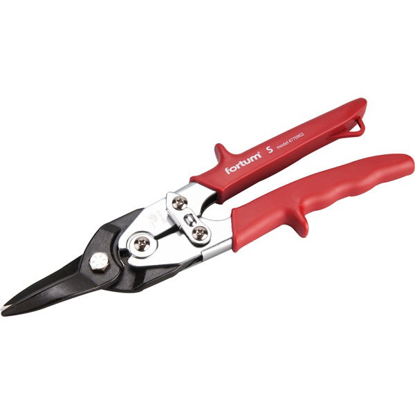 lemezvágó olló egyenes vágáshoz, 255mm, CrMoV, áttételes, HRC 60-62, Tüv/GS, DIN 6438 FORTUM termék fő termékképe