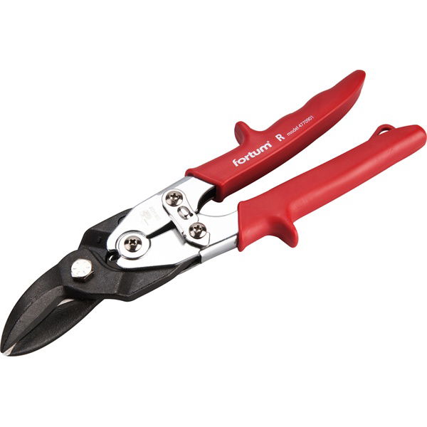 lemezvágó olló jobb+egyenes vágáshoz, 255mm, CrMoV, áttételes, HRC 60-62, Tüv/GS, DIN 6438 FORTUM termék fő termékképe