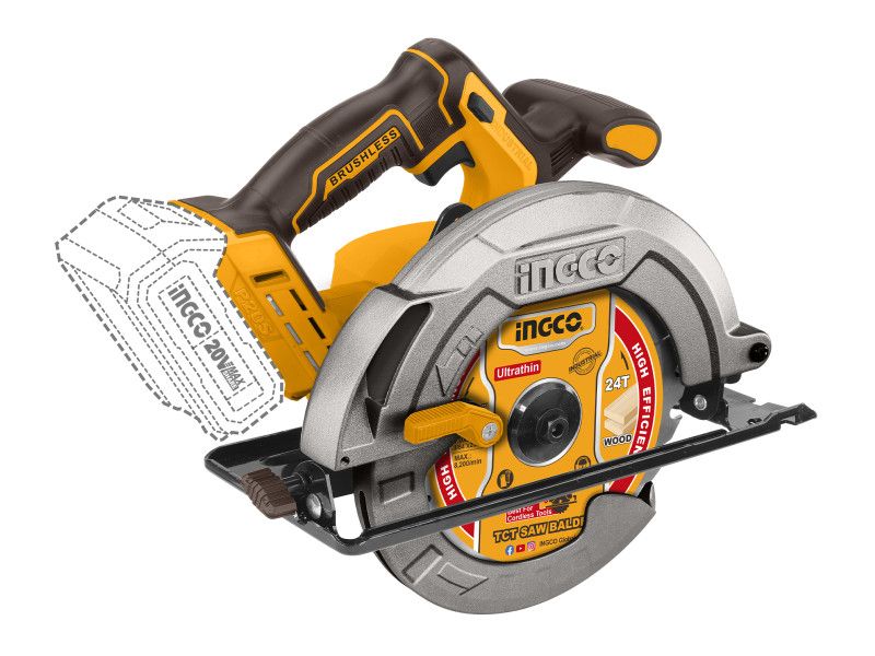 INGCO Akkus körfűrész 185 mm szénkefe nélküli 20 V (akku és töltő nélkül) termék fő termékképe