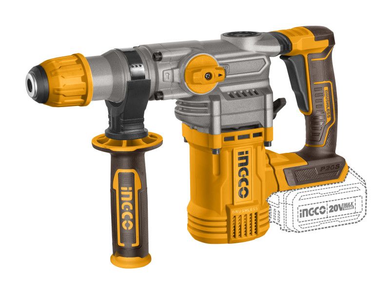 INGCO Akkus kombikalapács 4,5 J SDS-Plus szénkefe nélküli 20 V (akku és töltő nélkül) termék fő termékképe