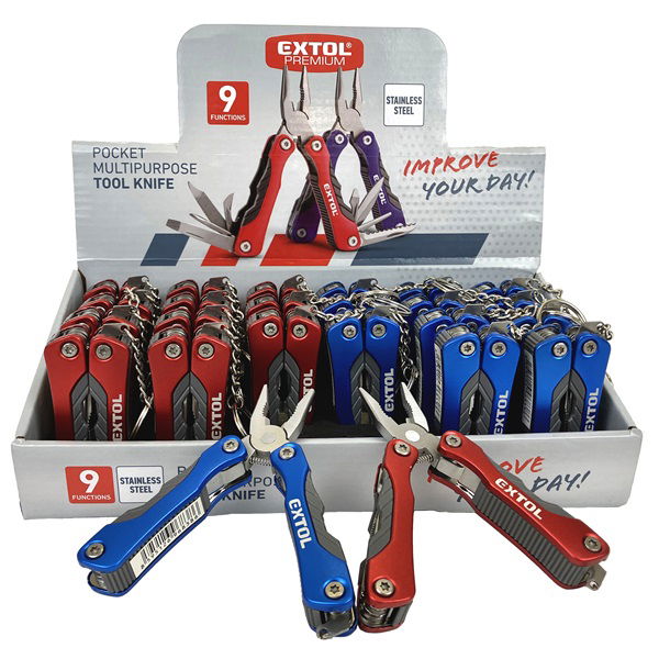 multifunkciós rozsdamentes szerszám, késpengével, teljes/összecsukott hossz.:67/100 mm, 9 funkciós termék fő termékképe