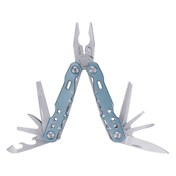 multifunkciós rozsdamentes szerszám, kombinált fogóval+ késpengével, 3Cr13, 11 funk teljes/összecsukott hossz.:165/105mm termék fő termékképe