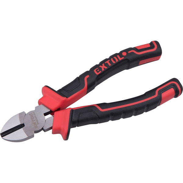 oldalcsípő fogó, 190mm, duál  vörös/fekete, TPR nyél, akasztós szerszámtartó termék fő termékképe