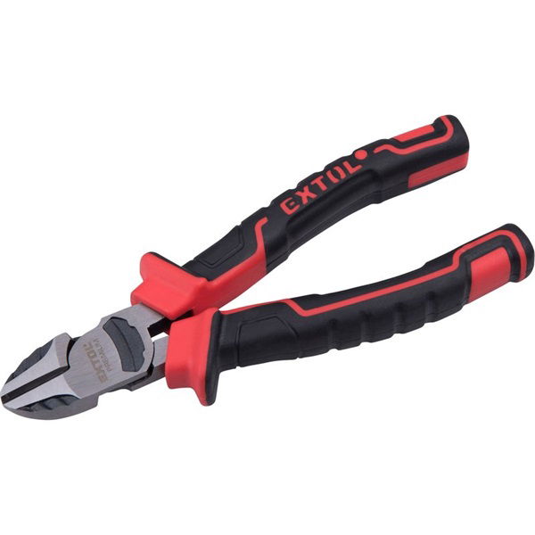 oldalcsípő fogó, 190mm, duál vörös/fekete TPR nyél, 20% extra erőkifejtés, akasztós szerszámtartó termék fő termékképe