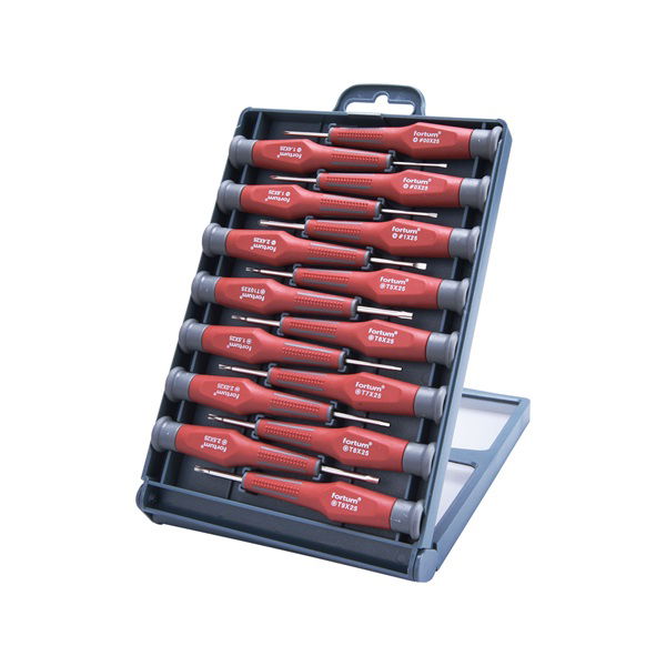 órás csavarhúzó klt. 15db, két komponensű ergonomikus markolat, műanyag tartóban termék fő termékképe