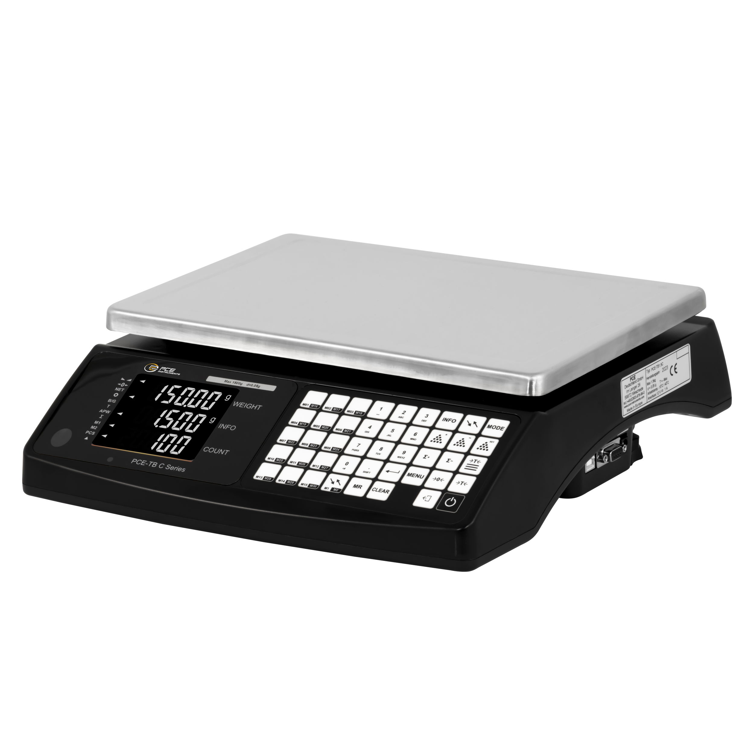 Pce-tb 1,5c számláló mérleg max. 1,5 kg - 0,05 g felbontás termék fő termékképe