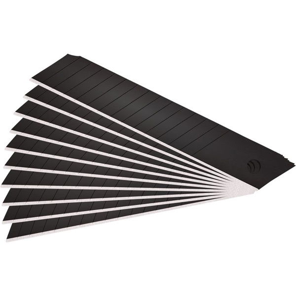 pótpenge 10 db, fekete, tripla vágóéllel; 18×100×0,7mm, SK2 acél, HRC > 67,  lézeres élezés termék fő termékképe