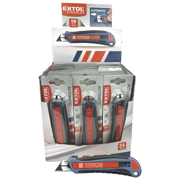 PVC vágókés, 1 db trapézpengével, automata penge visszahúzás, fémházas, pótpenge:9124, 9121, 8855099 termék fő termékképe