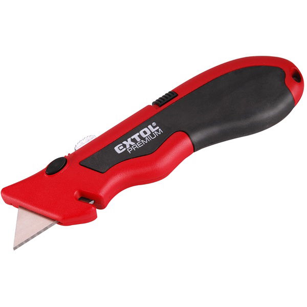 PVC vágókés, 5 db trapézpengével, gyorstöltős, pengetárolós, festett ALU ház, gumírozott, zsinórvágó penge: 9124,8855099 termék fő termékképe