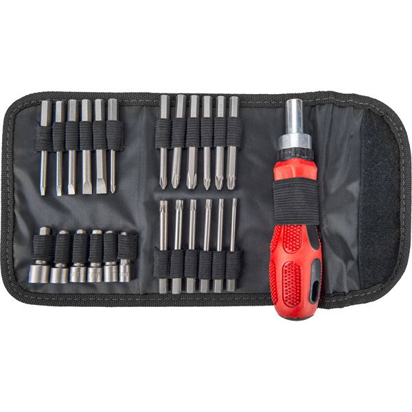 racsnis csavarhúzó-dugókulcs klt., 25 db,  Cr.V. acél termék fő termékképe