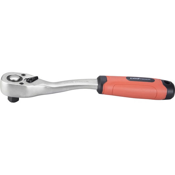 racsnis hajtókar, CV., 45 fog, hajlított szár, csúszásgátló TPR markolat; 1/4", 153 mm termék fő termékképe