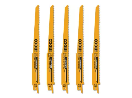 INGCO Szablyafűrészlap 225 mm 6 TPI szöges fára BIM (5 db) termék fő termékképe