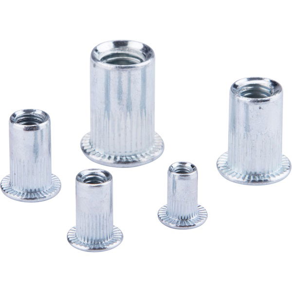 szegecsanya klt. 40 db, M3-M8, POP-NUT, horganyzott acél, kerek, nyitott, lapos peremű, rovátkolt FORTUM termék fő termékképe