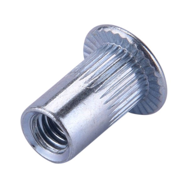 szegecsanya klt. 50 db, M4, POP-NUT, horganyzott acél, kerek, nyitott, lapos peremű, rovátkolt FORTUM termék fő termékképe