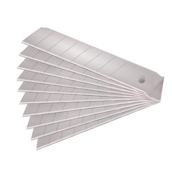 pótpenge tapétavágó késhez, 10 db, 25×126×0,7 mm, törhető, SK4 acél, HRC >64, tripla vágóél termék fő termékképe