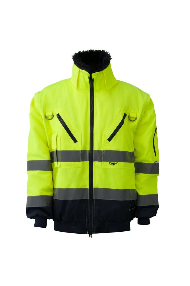TOP FALCON Fluo Hi-Vis 4 in 1 Pilóta dzseki, 55% pamut, 45% poliészter, 100% PE termék fő termékképe