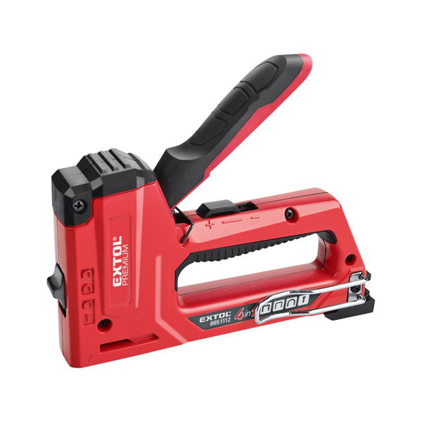 tűzőgép 10,6 és 11,3mm×6-14mm, kapcsok, U-szeg és szeg,4-az-1-ben funkció; festett ALU ház, biztonsági zár termék fő termékképe