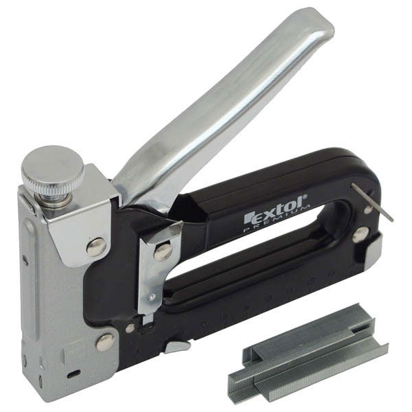 tűzőgép 11,3mm×4-14mm, TÜV/GS; feketére festett szénacél ház, hátsó töltés, biztonsági zár termék fő termékképe