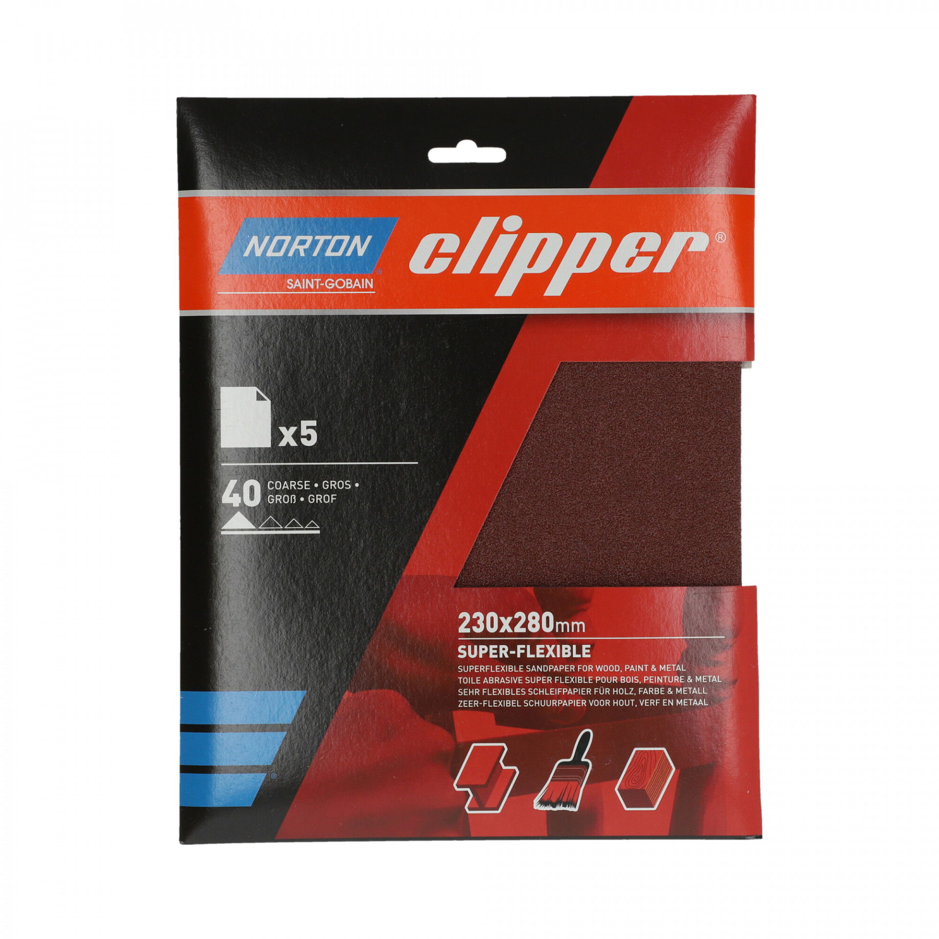 Norton Clipper R202 szuper flexibilis csiszolópapír 230x280mm P40, 10 db/csomag termék fő termékképe