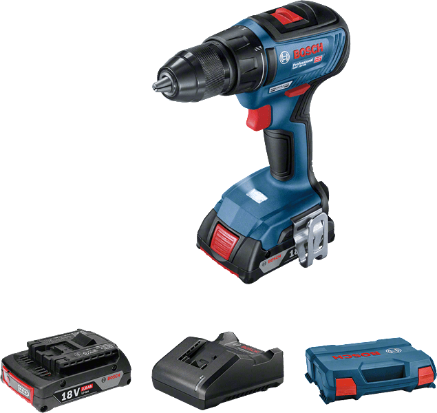 Bosch GSR 18V-50 akkus fúró-csavarozó (2 x 2.0 Ah Li-ion akkuval, L-Case kofferben) termék fő termékképe